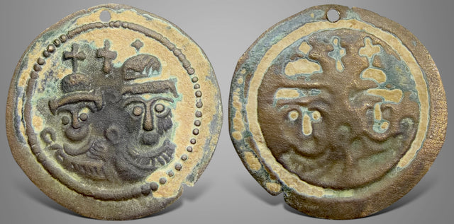 Central Asia, Hunnic Tribes, Silk Road Region, Local Issue (Circa 5th-8th Centuries) AE Bracteate. RRR