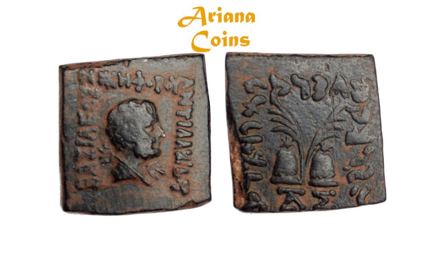 Indo-Greek Kingdom. Antialkidas. Circa 115-95 BC. AE Square Hemiobol. Nice example