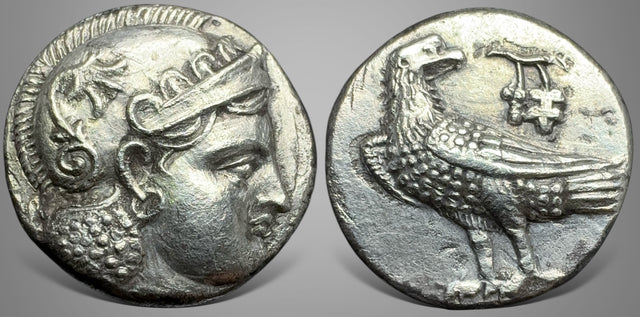 Bactria, Local issues in the Oxus region, Sophytes Eagle Series. (circa 246/5-239/8 BCE). AR drachm Superb & Rare