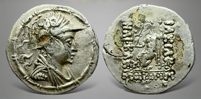 Baktrian Kings. Heliokles I Dikaios Circa 145-130 BC AR Drachm. Rare