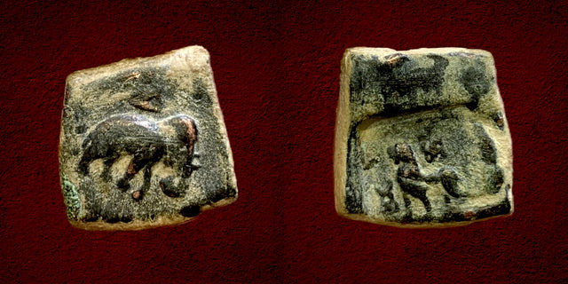 India, Post-Mauryan. Local Gandharan issues, Pushkalavati Taxila Circa 185-168 BC. AE 1½ Karshapana