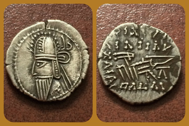 Parthian Kings, Vologases VI. AD 208-228. AR Drachm. Ekbatana mint. Superb & Rare Type