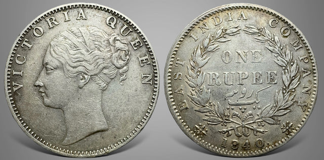 British India, Victoria. (1837-1901 AD). AR Rupee. 1480. 34 berries. Rare and very attractive